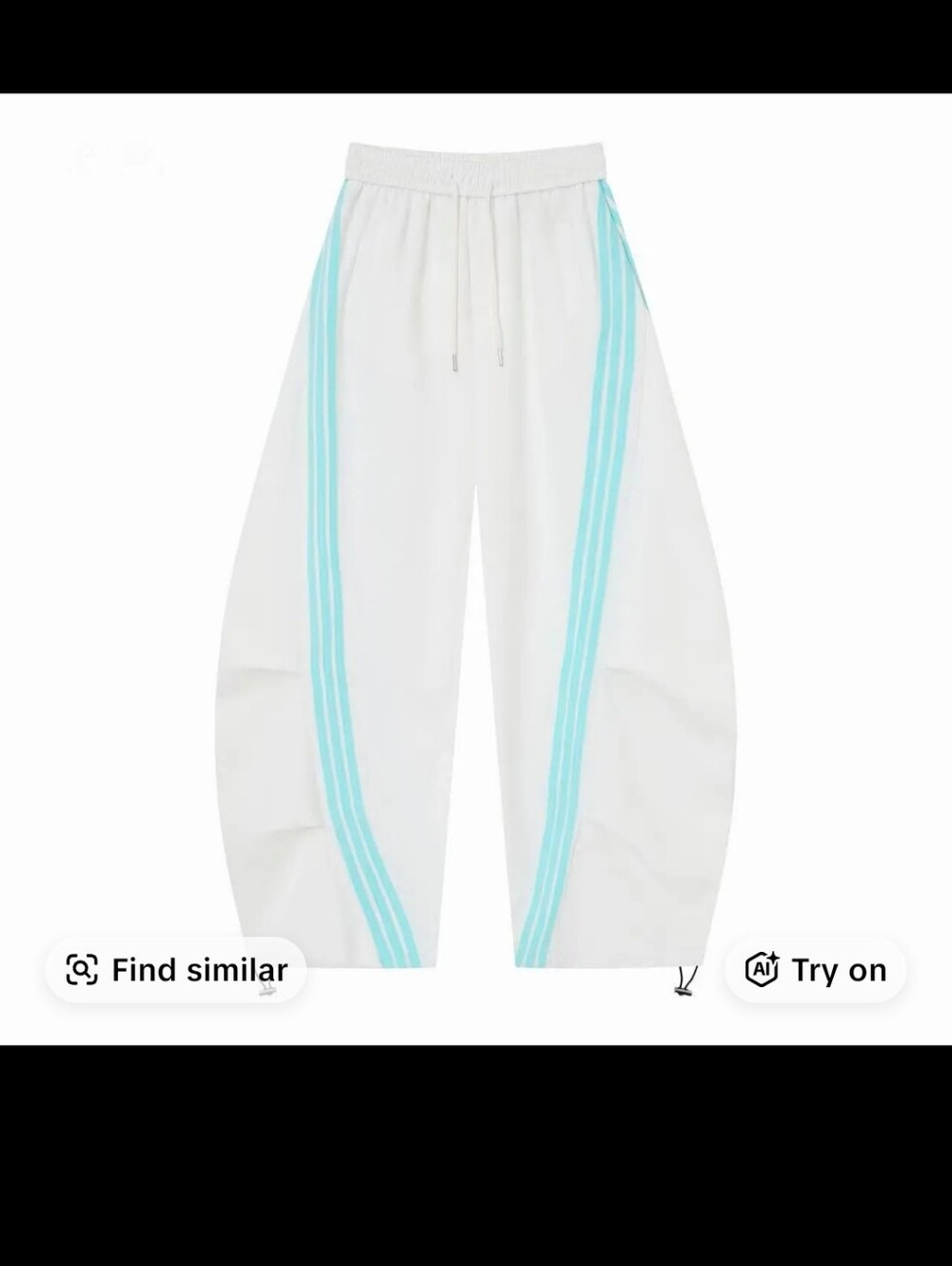 🔥Women's White Sweatpants with TEAL Side Stripes